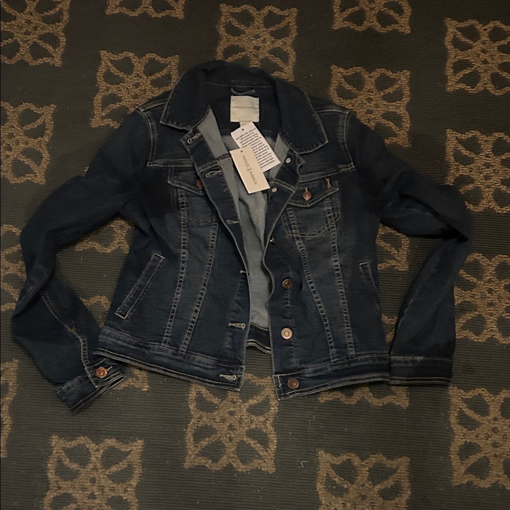 Vintage America Dark Blue Denim Jacket - Women's